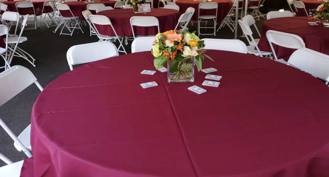 table at a corporate event